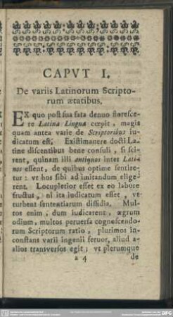Caput I. De variis Latinorum Scriptorum aetatibus