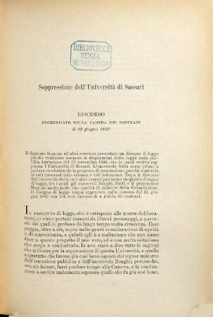 Discorsi parlamentari : Raccolti e pubblicati per deliberazione della Camera dei Deputati, 1