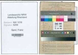 Entnazifizierung Franz Van De Sand , geb. 15.05.1900 (Verw.angest.)