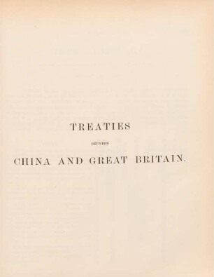 Treaties beetween China and Great Britain