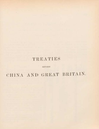 Treaties beetween China and Great Britain