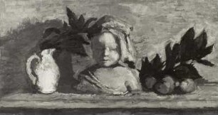 Kinderbüste mit blauem Tuch