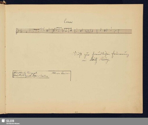 Siering, Moritz; [undatierter Noten- und Texteintrag]