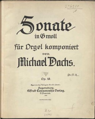 Sonate in G moll : op. 19