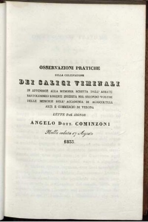 Osservazione Pratiche Sulla Coltivazione Del Saligi Viminali