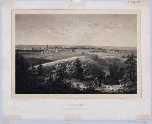 Ansicht vom Elbtal und Dresden, Blick von der Königsbrücker Straße nach Süden