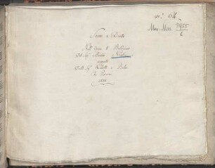Balduino duca di Spoleto, Excerpts, V (3), orch - BSB Mus.ms. 3955#Beibd.6 : [main title page:] Scena e Duetto // Nell'Opera di il Balduino // Del Sig r Maestro Nicolini // eseguito // Dalli Sig r i Velutti e Beloc // In Parma 1818 [second title page:] Duetto nel Balduino // [at the tail, at right:] Pour Ma m e La D e de Dalberg