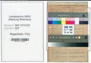 Entnazifizierung Fritz Wagenfuehr , geb. 17.08.1903 (Elektromeister)