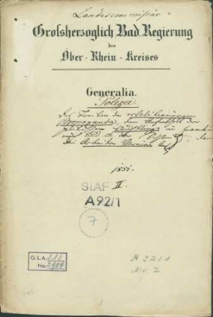 Treiben der revolutionären Propaganda; Aufenthalt der politischen Flüchtlinge in Frankreich und der Schweiz; Arbeitervereine