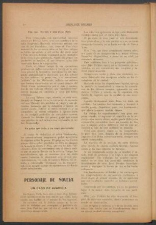 Personaje de novela - Un caso de avaricia