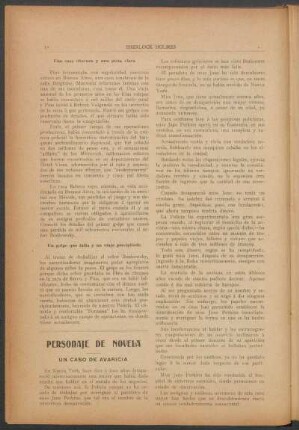 Personaje de novela - Un caso de avaricia