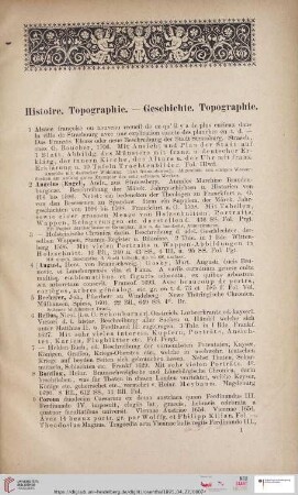 Histoire. Topographie. Geschichte. Topographie (Nr. 1 - 90)