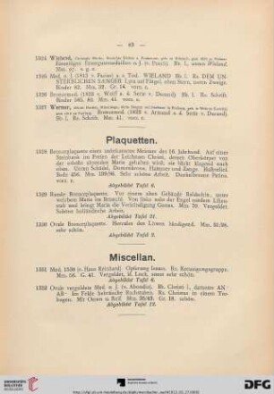 [Plaquetten, Miscellan] (Nr. 1328-1332)