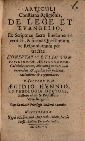 Articuli christianae religionis de lege et Evangelio
