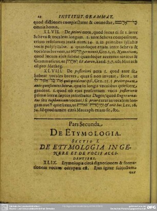 Pars Secunda De Etymologia