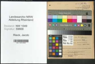 Entnazifizierung Jacob Rieck , geb. 11.09.1890 (Sekretaer)