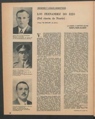 Los Fernández do Eijo (Del rincón de Noario) : Orígenes y linajes argentinos