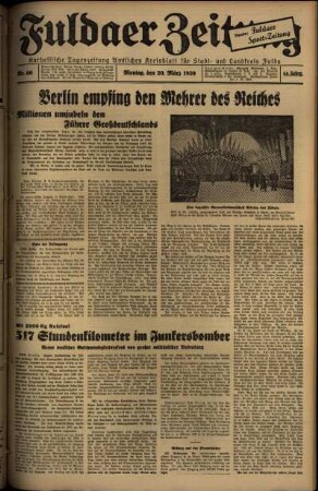 Ausgabe vom Montag, den 20. März 1939.