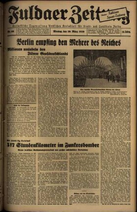 Ausgabe vom Montag, den 20. März 1939.