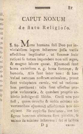 Caput Nonum de statu Religioso.