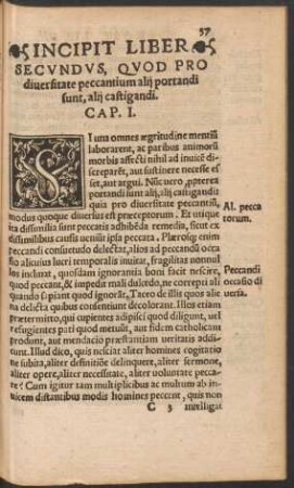 Incipit Liber Secundus, Quod Pro diversitate pecccantium alii portandi sunt, alii castigandi.