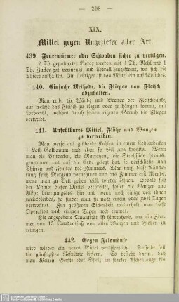 XIX. Mittel gegen Ungeziefer aller Art