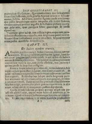 Caput III. De Sudore ejusdem cruento.