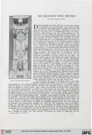 Der Bildhauer Franz Metzner
