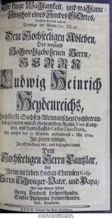 Die kluge Wachsamkeit, und wachsame Klugheit eines Kindes Gottes ...