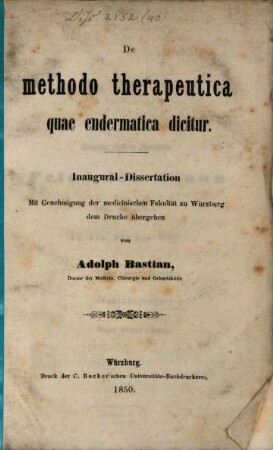 De methodo therapeutica quae endermatica dicitur