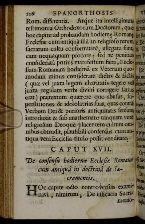 Caput XVII. De consensu hodiernae Ecclesiae Romanae cum antiqua in doctrina de Sacramentis