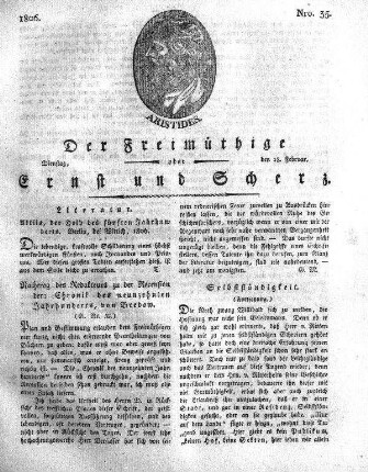 Nro. 35, Dienstag den 18. Februar 1806