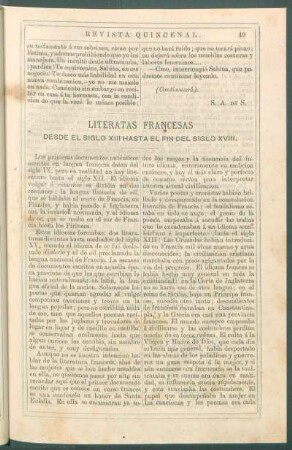 Literatas francesas desde el siglo XIII hasta el fin del siglo XVIII.