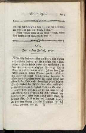 XXV. Den 24sten Julius, 1767