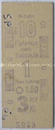 S-Bahn-Fahrkarte für Berlin (West)