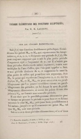 Théorie élémentaire des fonctions elliptiques. [Fortsetzung]