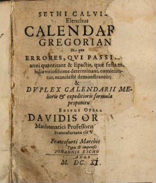 Elenchus Calendarii Gregor.
