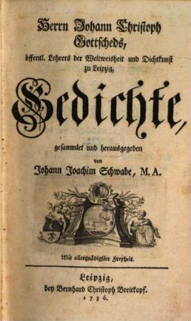 Herrn Johann Christoph Gottscheds, ... Gedichte