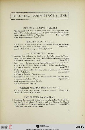 Dienstag, vormittags (Nr. 1-101)