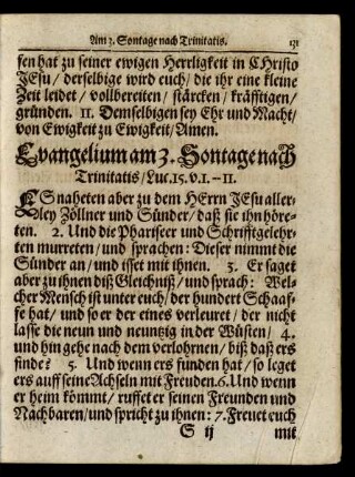 Evangelium am 3. Sontage nach Trinitatis/ ...