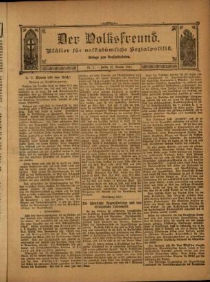 Ausgabe vom Sonntag, den 22. Januar 1911.