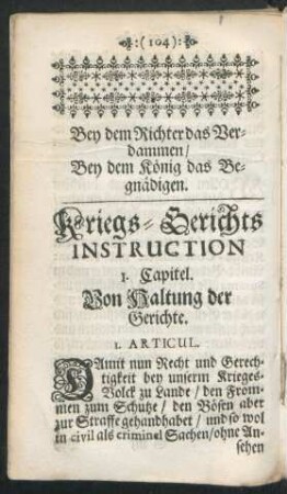Kriegs-Gerichts Instruction