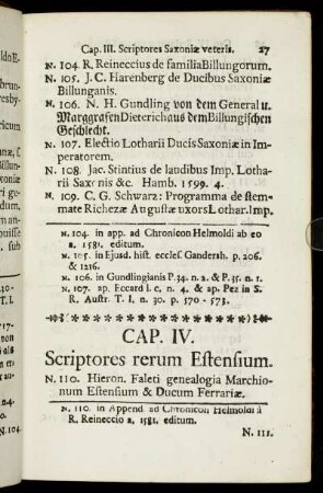 Cap. IV. Scriptores rerum Estensium