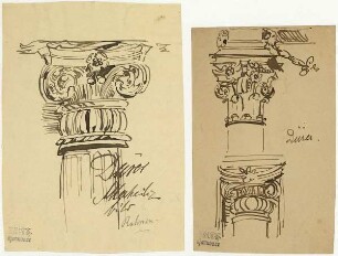 Baudetails aus einem Werk Dürers, Kapitell, Kapitelle
