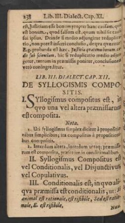Cap. XII. De Syllogismis Compositis.
