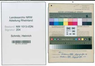 Entnazifizierung Heinrich Schmitz , geb. 01.08.1902 (Maelzer)