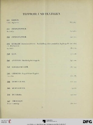 Teppiche und Textilien (Nr. 236-289)