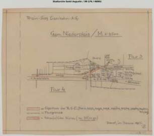 Niederpleis, Bahnhof: Ausfahrt nach Hennef, Grundstücke, Ankaufsfläche Nielsen