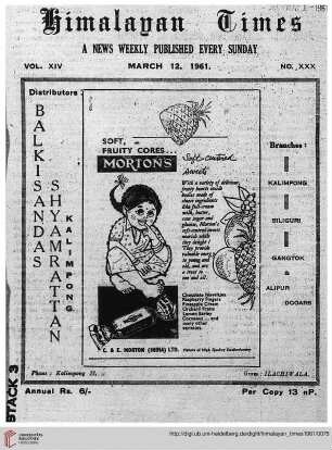 No. XXX (12 March 1961)