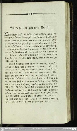 Vorrede zum zweyten Bande